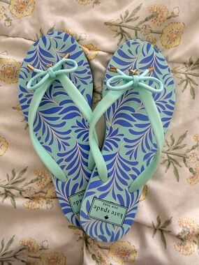 Kate Spade New York Nova Flip Flop Wmn Size 6 Aqua Jelly Thong summer Sandals
